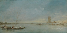 londongallery/francesco guardi - view of the venetian lagoon with the tower of malghera